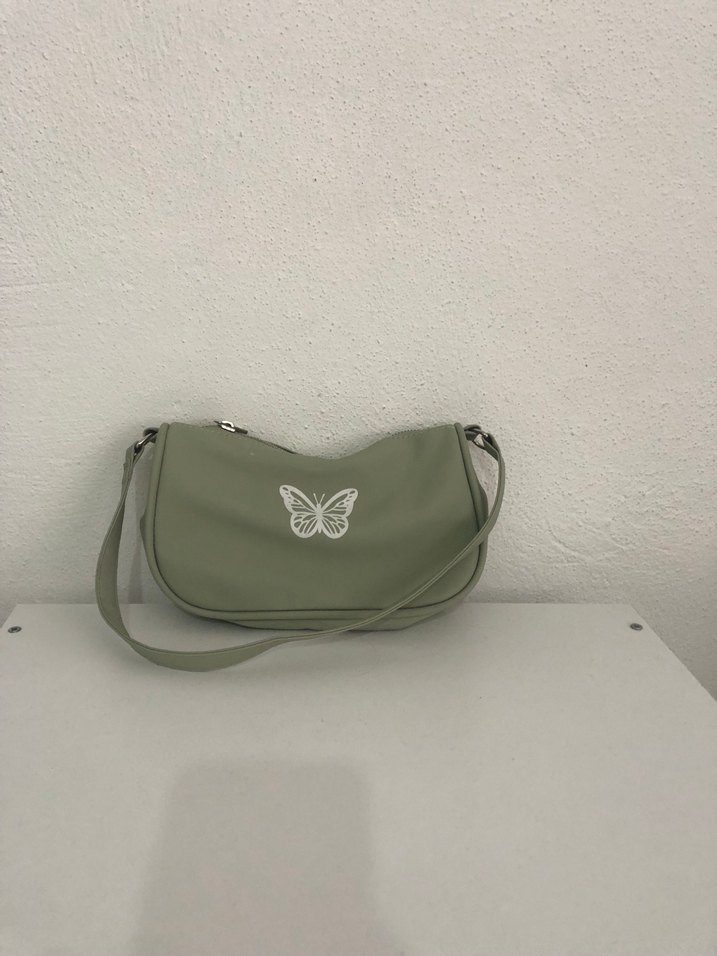 Lc waikiki Yeşil Kelebek Baskılı Minimalist omuz Kadın Çanta - Görsel 2