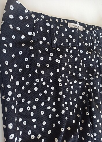 Mango çift pile detaylı dokulu rahat kesim pantolon  - Görsel 3