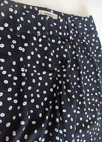 Mango çift pile detaylı dokulu rahat kesim pantolon  - Görsel 4