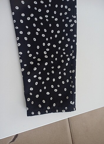 Mango çift pile detaylı dokulu rahat kesim pantolon  - Görsel 5