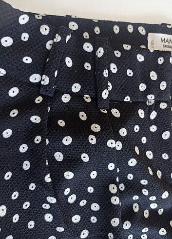 Mango çift pile detaylı dokulu rahat kesim pantolon  - Görsel 8