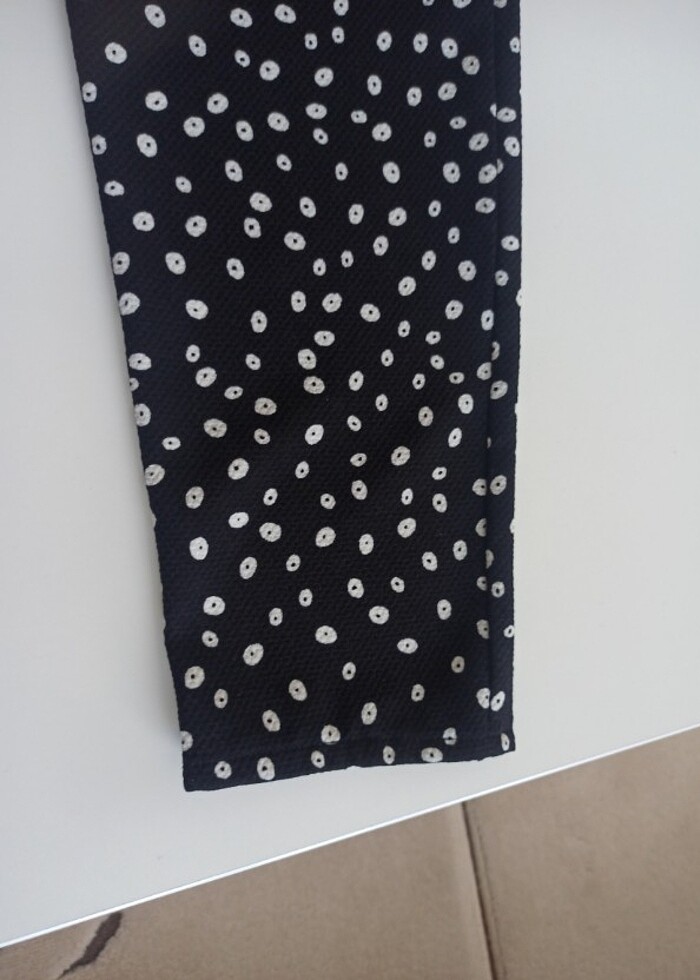 Mango çift pile detaylı dokulu rahat kesim pantolon  - Görsel 5