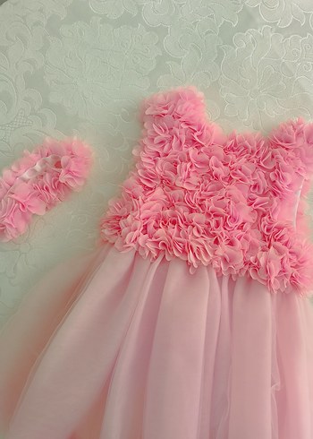 Zara pembe çiçekli Bebek elbisesi