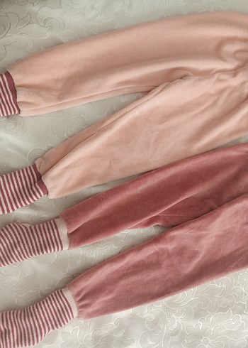 Pembe Kız Çocuk Fitilli Kadife çoraplı Tayt
