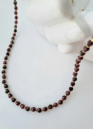 Lal (Granat) gold Hematit Doğaltaş Kolye