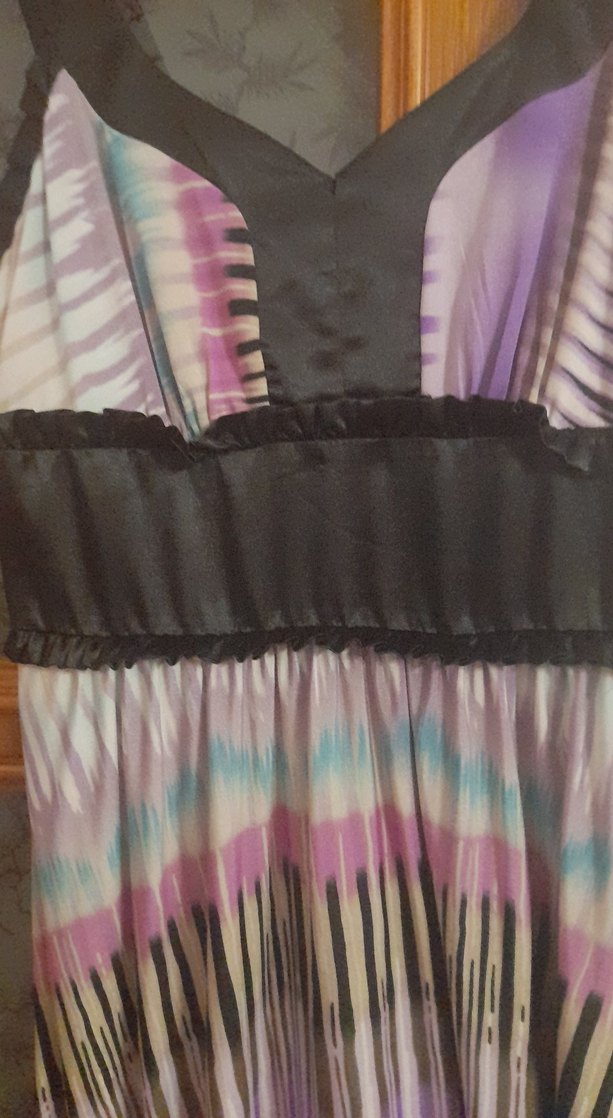 Mor Bağcıklı Uzun Hamile Elbisesi - Görsel 3