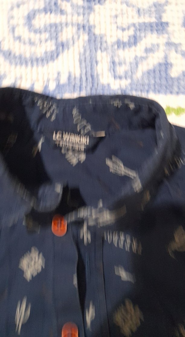 Erkek Çocuk Lacivert Baskılı Denim Gömlek - Görsel 3