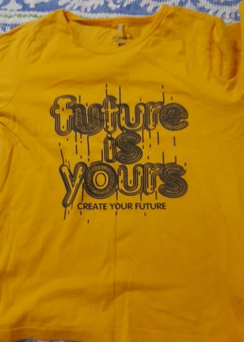 Sarı Baskılı Uzun Kollu Erkek Tişört - Görsel 2