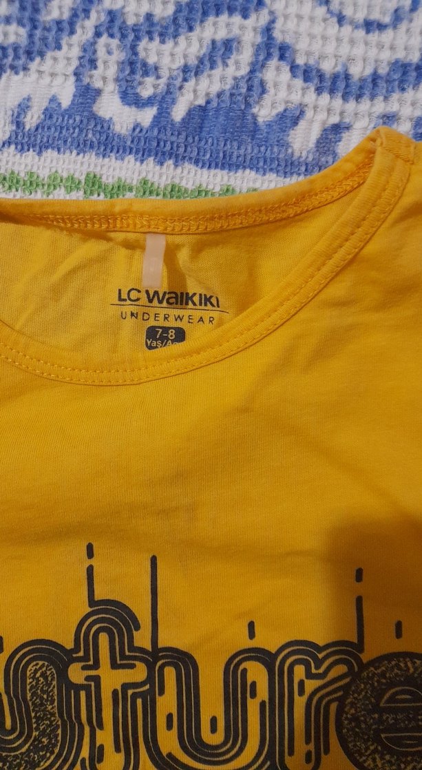 Sarı Baskılı Uzun Kollu Erkek Tişört - Görsel 3