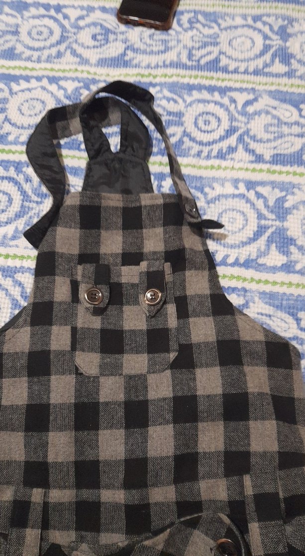 Gri Ekose Düğmeli Midi Hamile Eteği - Görsel 3