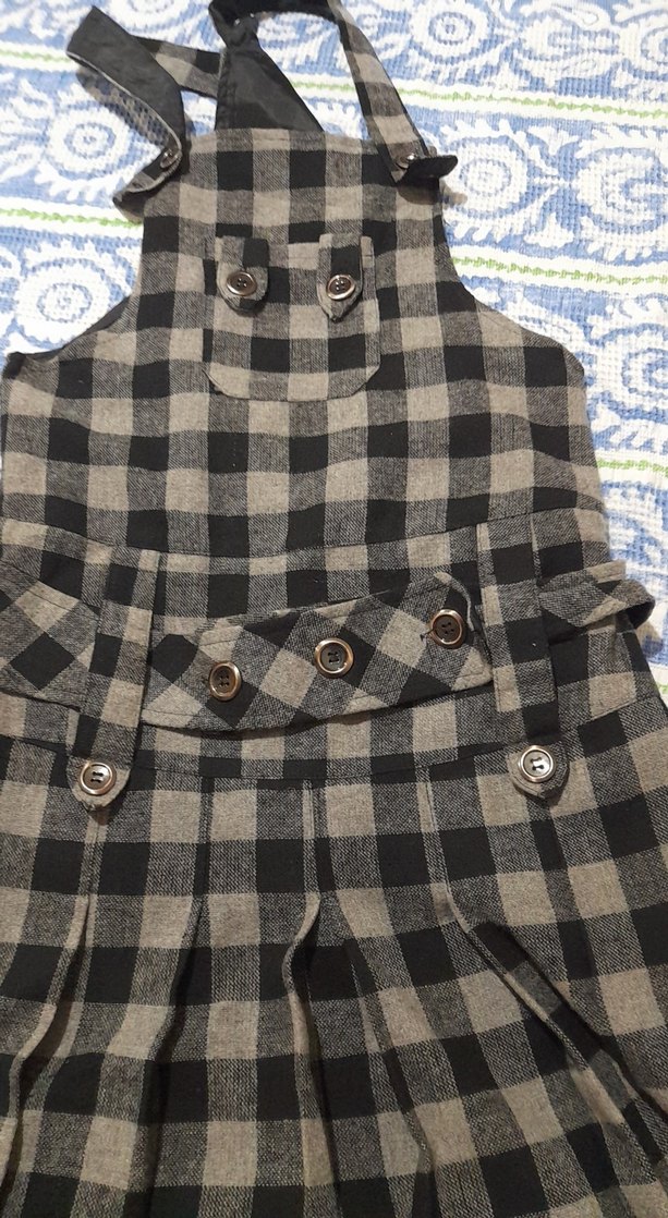 Gri Ekose Düğmeli Midi Hamile Eteği - Görsel 2