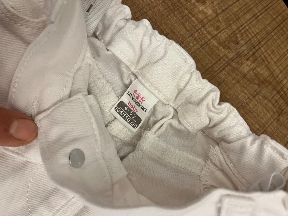 LCW kız çocuk beyaz kot pantolon 4 5 yaş - Görsel 2