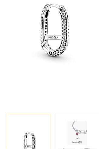 Pandora gümüş Pave taşlı küpe 2 adet - Görsel 6