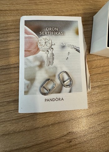 Pandora gümüş Pave taşlı küpe 2 adet - Görsel 5