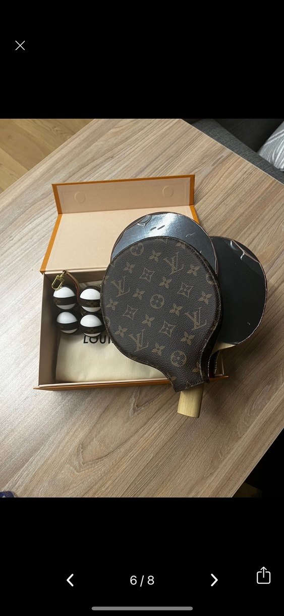 Louis Vuitton Kahverengi Ping Pong Masa Tenisi Oyun Seti - Görsel 3
