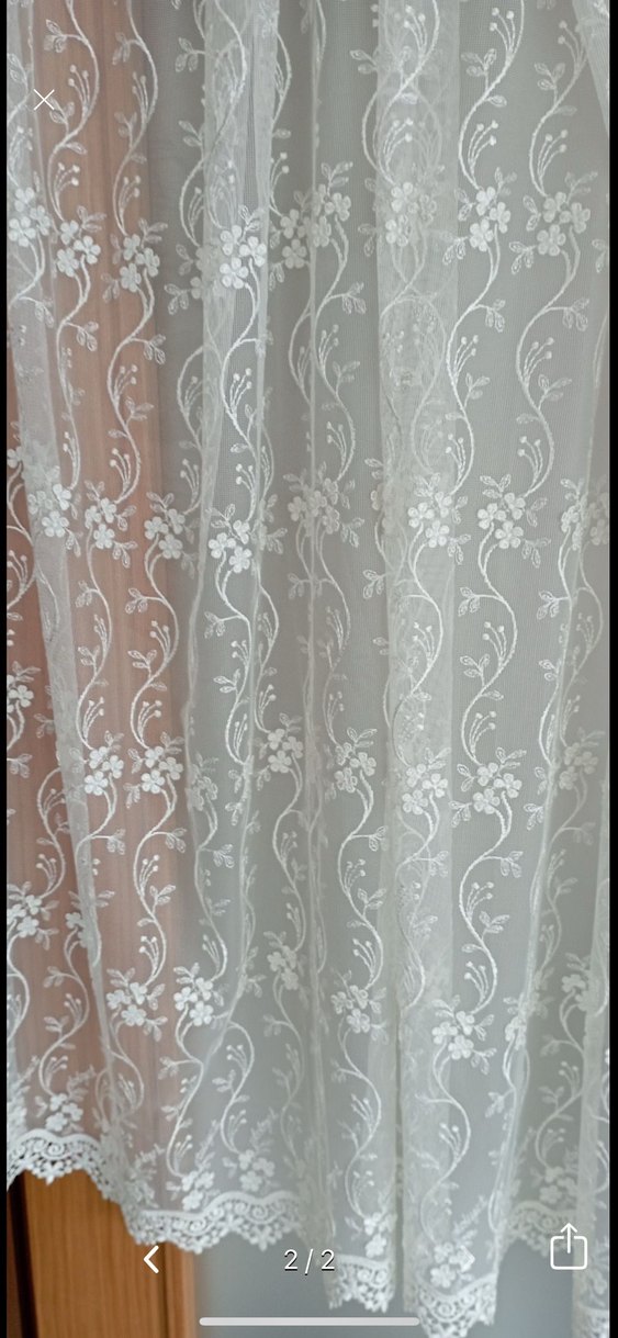İşlemeli Beyaz Tül Perde - Görsel 3