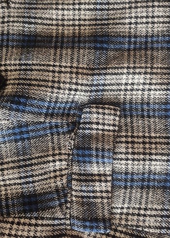 Trendyol Milla ekose ceket mavi siyah - Görsel 4