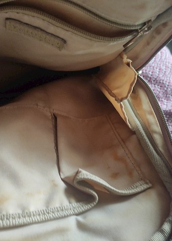 Bej Deri Kadın Sırt Çantası - Görsel 8