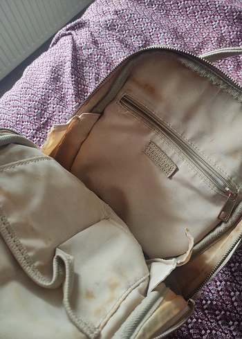 Bej Deri Kadın Sırt Çantası - Görsel 4
