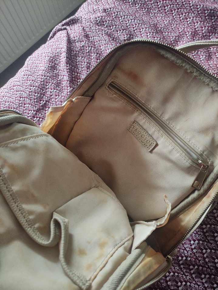 Bej Deri Kadın Sırt Çantası - Görsel 4