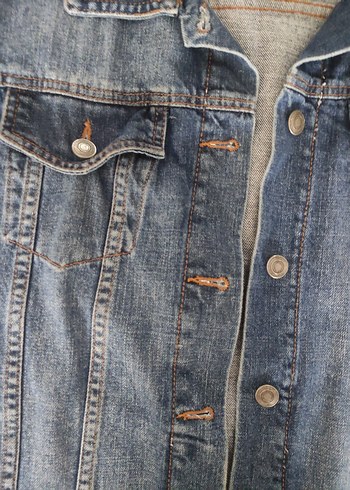 Bohem Stil Düğmeli Mavi Denim Ceket - Görsel 2