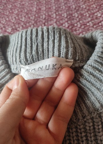 manuka uzun gri suveter - Görsel 2