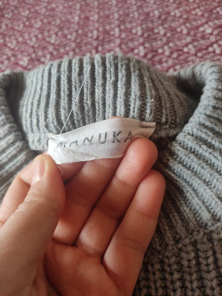 manuka uzun gri suveter - Görsel 2