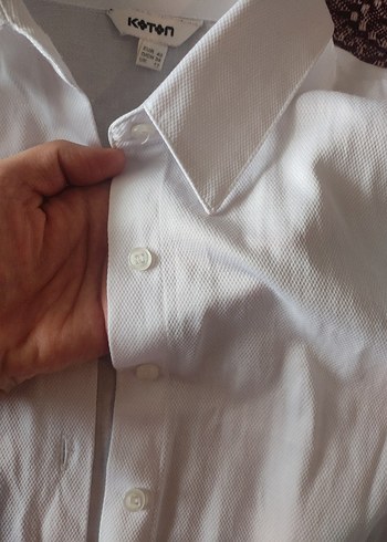 koton beyaz iç göstermeyen gömlek - Görsel 3