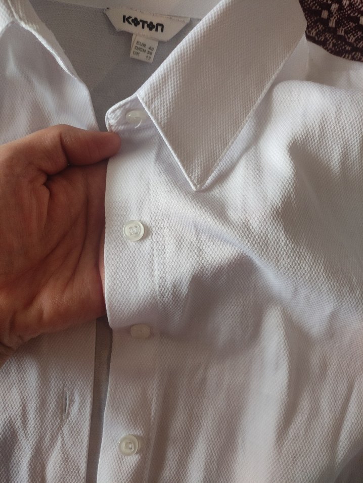 koton beyaz iç göstermeyen gömlek - Görsel 3