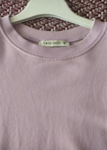 Kadın lila Uzun Kollu Pamuklu Tunik - Görsel 2