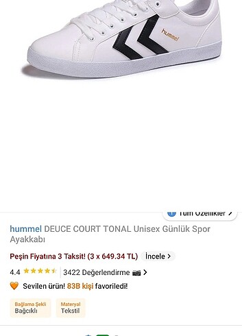Hummel deuco court tonal beyaz spor ayakkabı 