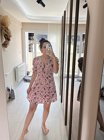 s Beden pembe Renk Zara mini elbise