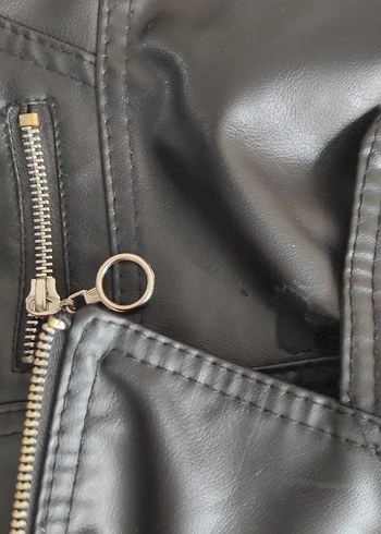 Kadın Siyah Deri Şeffaf Detaylı Ceket - Görsel 8