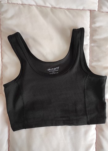 Siyah Straplez Spor Crop Top - Görsel 2