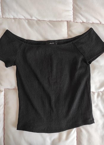 Siyah Kısa Kollu Tekstil Kadın Bluz - Görsel 2