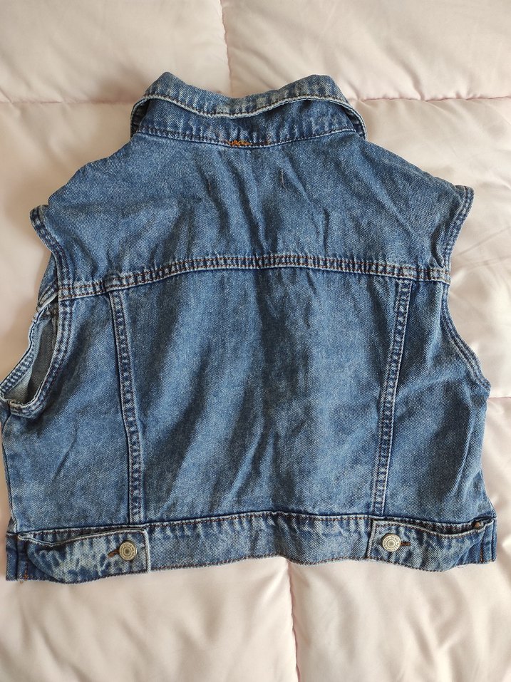 Kadın mavi Kolsuz Denim Yelek - Görsel 5