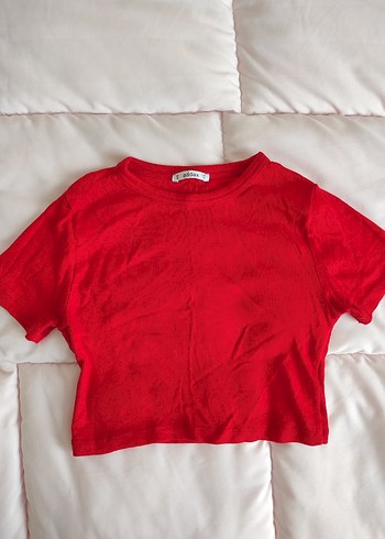 kırmızı crop tshirt - Görsel 3