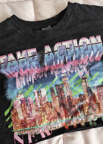 Kız Çocuk Çok Renkli Baskılı Tişört - Görsel 3