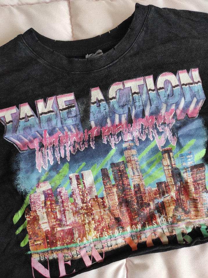 Kız Çocuk Çok Renkli Baskılı Tişört - Görsel 3