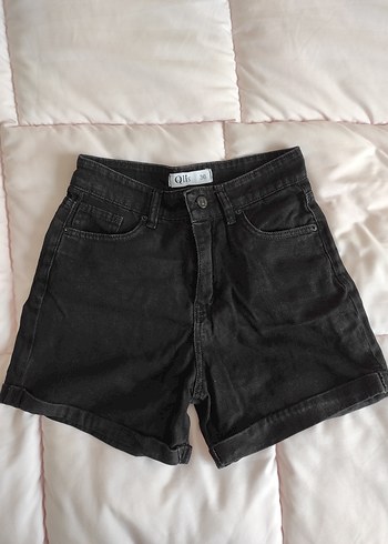 Siyah Loose Fit Mini Denim Şort - Görsel 2