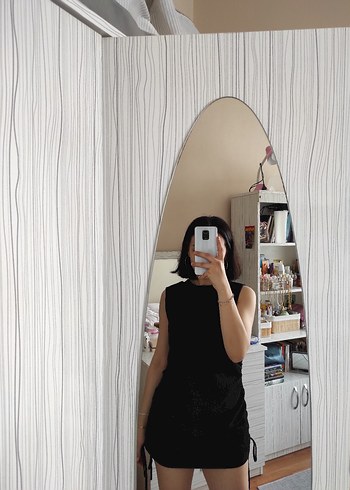 Siyah Kolsuz Midi Triko Elbise - Görsel 3