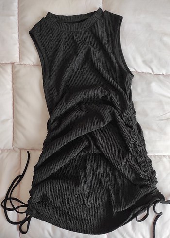 Siyah Kolsuz Midi Triko Elbise - Görsel 5