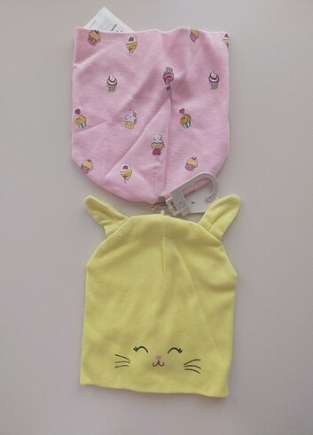 1-2 Yaş, 19 cm Beden LCW Kız Bebek Bere 2'li 