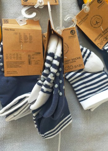 Erkek Bebek Çorap Seti, Baskılı, Sarı ve Gri - Görsel 2