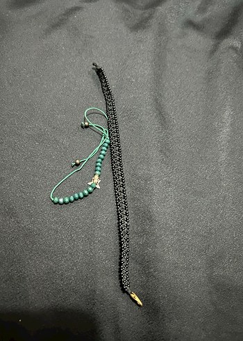 Siyah Yılan Desenli Boncuklu Kadın El Zinciri - Görsel 2