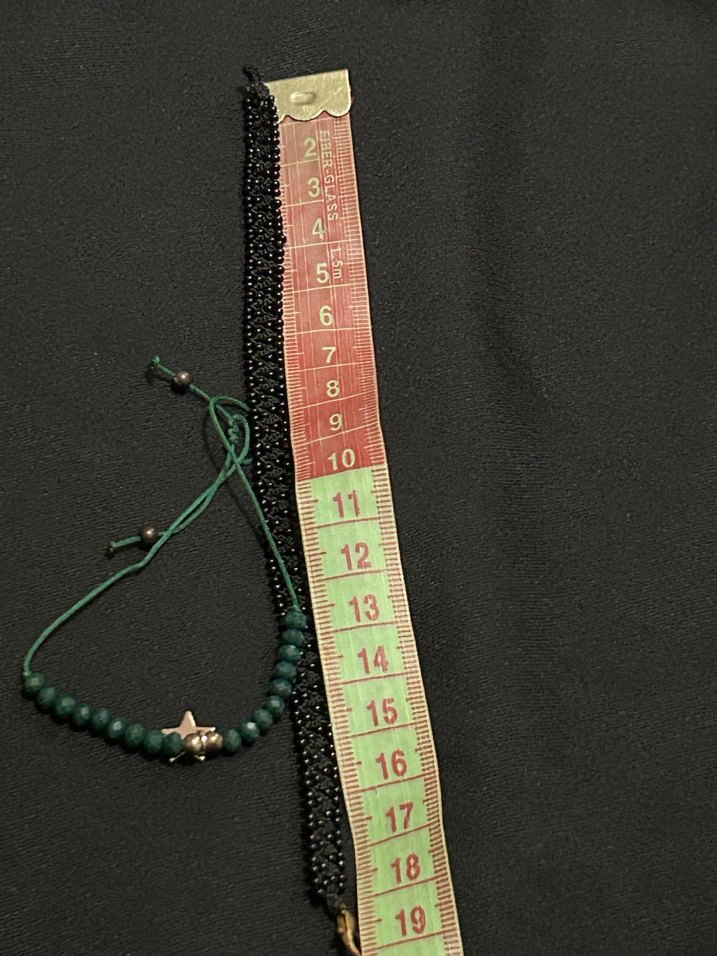 Siyah Yılan Desenli Boncuklu Kadın El Zinciri - Görsel 5