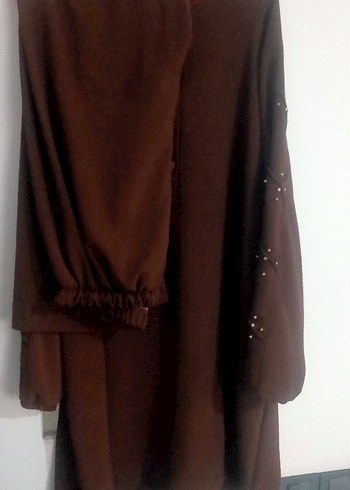 Düğmeli Uzun Kahverengi Kadın Tunik - Görsel 2