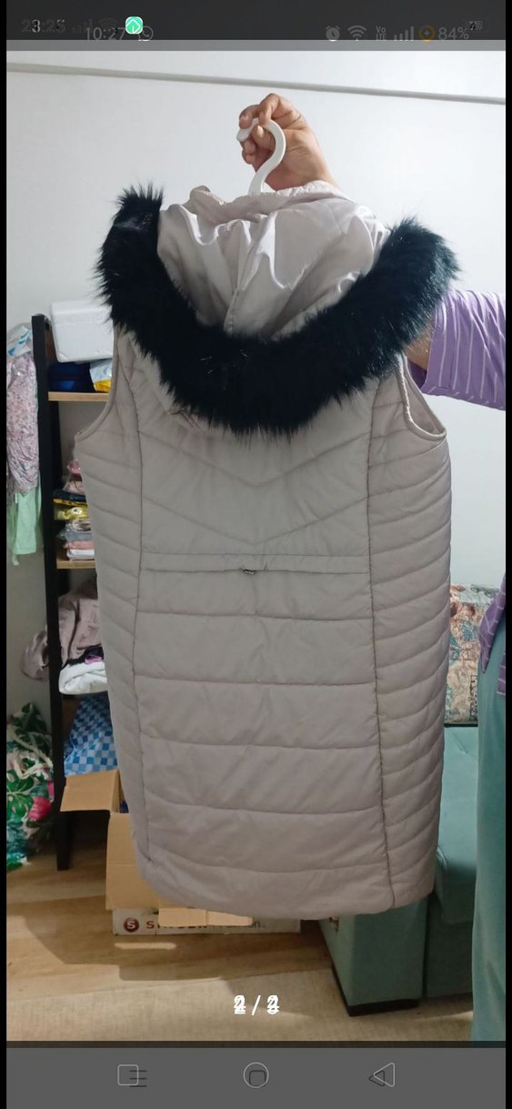 Fermuarlı Bej Kadın Midi Yelek - Görsel 2