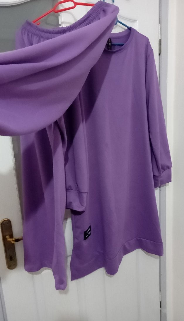 Mor Salaş Uzun Kollu Midi Tunik - Görsel 4