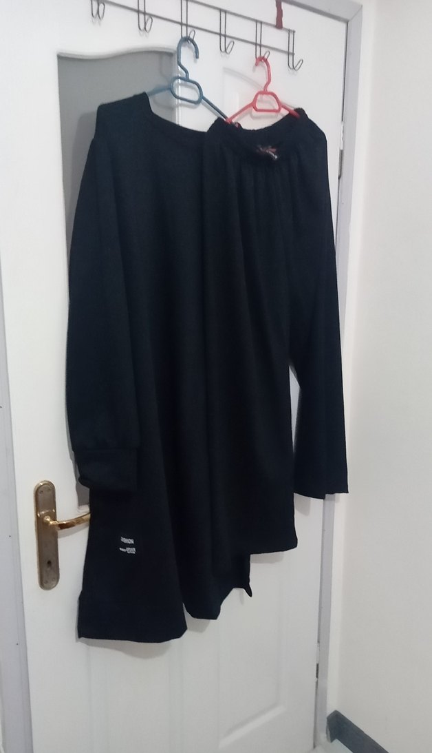 Siyah Kadın Midi Uzun Kollu Tunik takim - Görsel 4